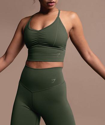 Gymshark Elevate Longline Ženske Sportski Grudnjak Maslinasto Zelene | HR 3440CTV